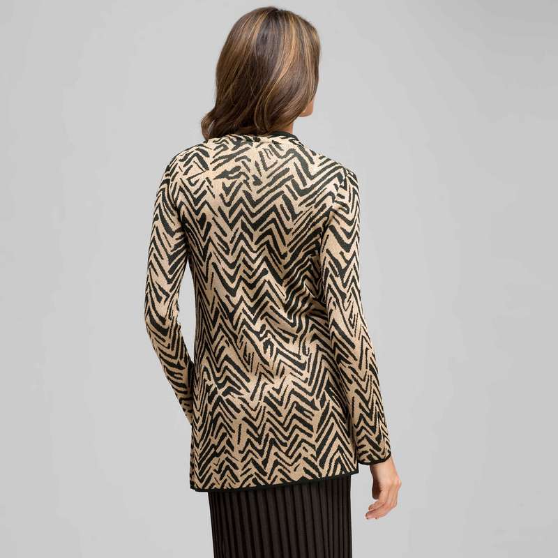 Zig-Zag Patterned Cardigan, Laurel/ Chino, large image number 1